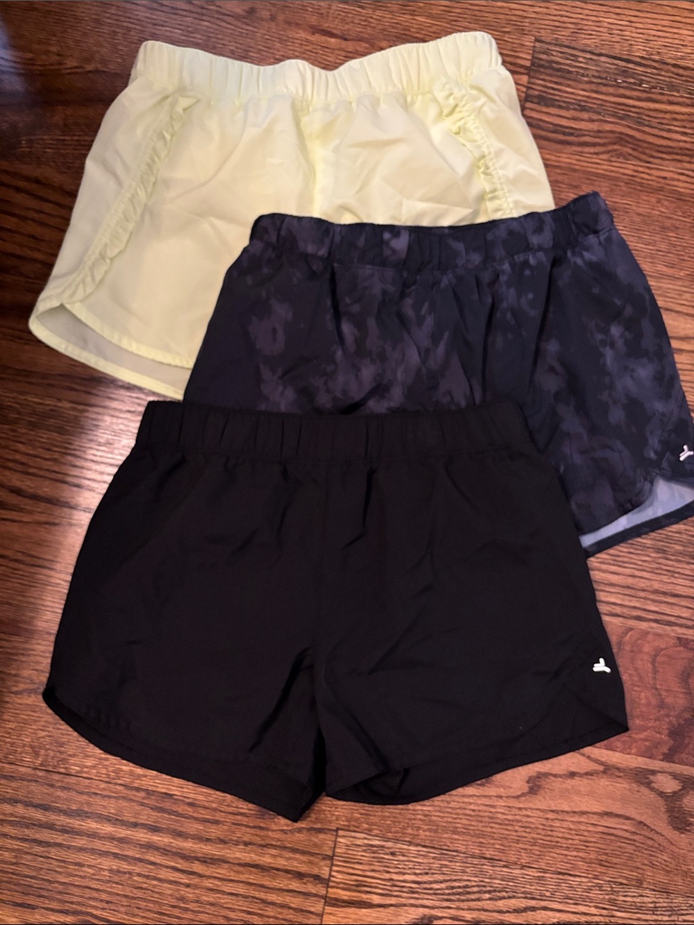 Old Navy Kids Athletic Shorts Trio — Yellow, Navy Pattern, Black